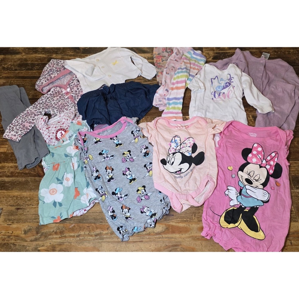 Baby Girl 3-6 Mo Bundle 15 pc Lot Pastels Disney Bundle Newborn Infant